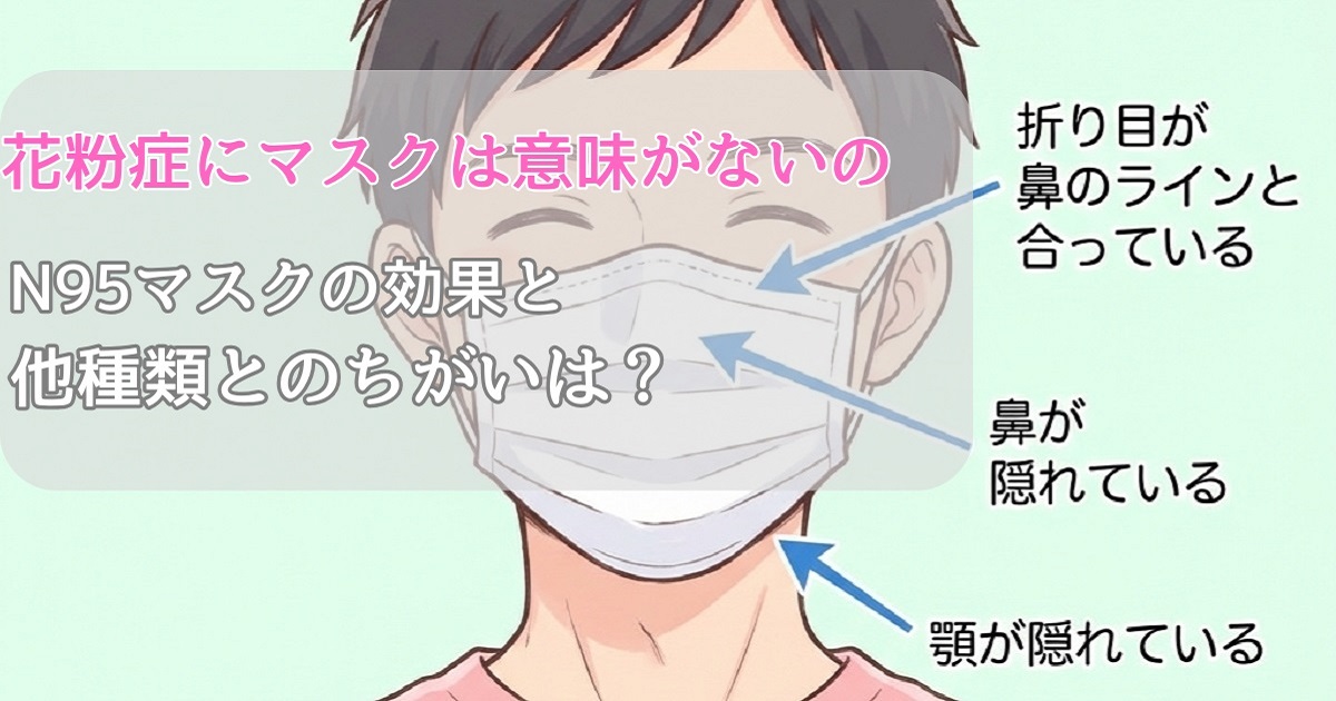 花粉症にマスクは意味がないの。N95マスクの効果と他種類とのちがいは？